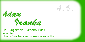 adam vranka business card